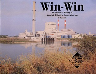 Book cover of Win-Win showing Thomas Hill Energy Center.
