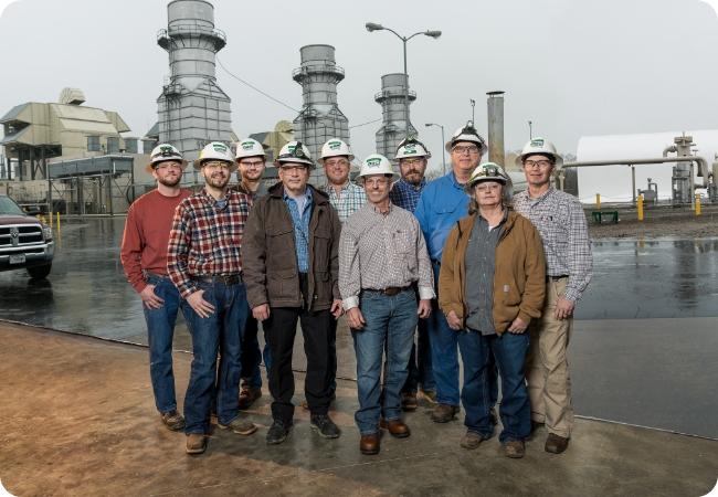 Natural gas generation facility employees
